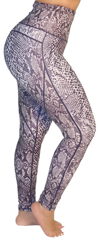 Mama Cinch "Ultimate Sculpt" Yoga Pant: B&W Snake Print