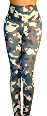 Mama Cinch "Ultimate Sculpt"  Yoga Pant: Green Camouflage